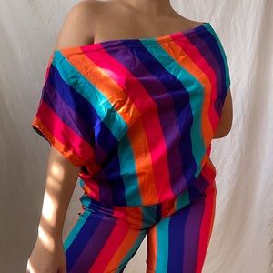 rainbow striped jumpsuit